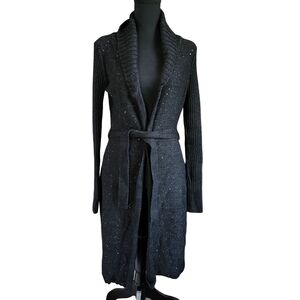 Bebe 2010s Sequin Sparkle Knit Cardigan Sweater Mohair Blend Mcbling Size M